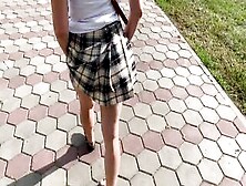 Student Caught Into The Park! She Walks With The Ass Plug And Fucks Herself With A Toy! - Creamysofy