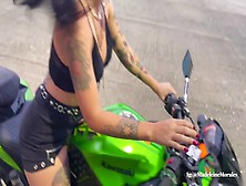 I Learn To Drive A Motorcycle While My Teacher Controls My Lush Until I Jizz