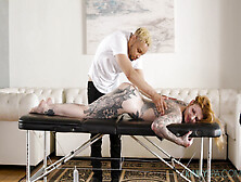 Inked Redhead Leaves Black Masseur Step It A Little Further With His Kinks