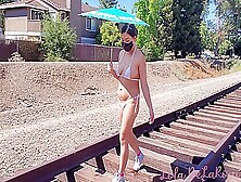 Lola Delarosa Micro Bikini Public Masturbation