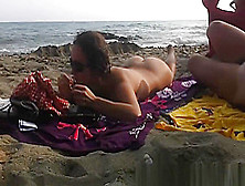 Several Sexy Nude Girls Caught On A Beach With A Spy Cam
