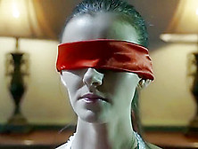Lesbian With Elegant Lingerie Blindfold Tease