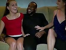 Two Adorable Girls Are Having Tons Of Fun With A Black Guy Whose Dick Is Huge