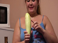 Older Big Breasted Woman Housewife Milf Alluring Zucchini Masturbate In Kitchen