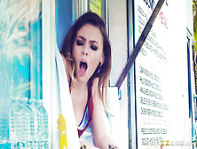 Hot Teen Alex Blake Doggystyled In Hot Dog Stand In The Centre Of City