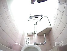 Hot Babe Shitting In Public Bathroom