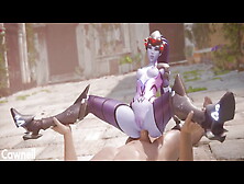 Widowmaker Does The Splits On A Guy And Takes His Big Cock In Her Ass