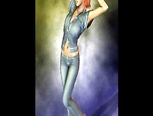 3D Girl Dressed All In Denim