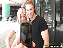 Sexy Blonde Hunted Down By Horny Guy!
