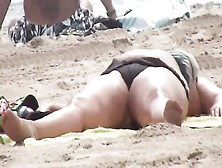 Bbw Mommy Takes A Sun Bath On The Beach