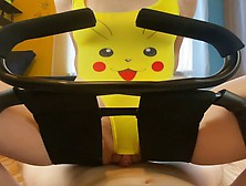 18 Year Old Stepsister Rides Me On Sex Chair In Pikachu Costume And Gets A Load Of Cum.  Pokemon Cosplay.