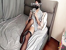 Cute Asian Wife With Hot Stockings Sucking The Big Cock And Got Her Wet Pussy Fucked So Hard