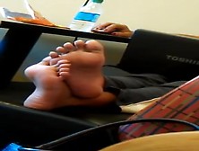 Candid Indian Soles Feet At College Library