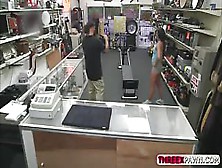 Super Hot Body Builder Chick Gets Tricked Into Hard Sex In The Pawnshop