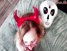 Your Ex-Wife Sucking Off My Dick For Halloween Chump And Wearing Tights