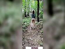 Bombshell Redheaded Snatch Walks Through The Woods Almost Nude