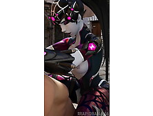 Horny Widowmaker Jumping On A Dick In Cowgirl Pose