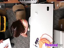 Slender Brunette Thief Is Bending Over For A Hard Doggy Style Pussy Violation