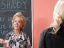 Hot Blonde Teacher Shows Student How To Suck Cock