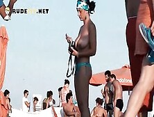 Porno Of Slim Naked Chicks On A Nudist Beach Relaxing And Talking