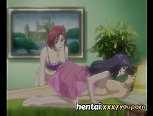 Hentai. Xxx - Two Milfs Share One Horny Young Stud
