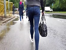 Sexy Russian Wriggle Ass In The Street