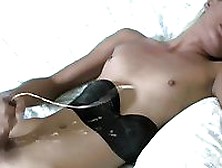 Shy Blonde Ladyboy Strips Naked And Masturbates Till Orgasm