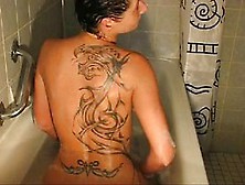 Beautiful Tattooed Babe Gets Fist Fucked In The Bath Tub
