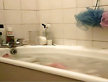 Young Bimbo Voyeured Washing In The Soaped Bath