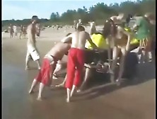 Girl Strips Naked On Public Beach