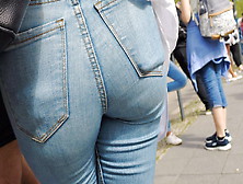 Candid Teenie Behind In Tight Jeans