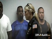 Three Horny White Uniformed Chicks Fucked By Black Criminal
