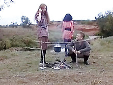 Scene From Russian Porn Movie Awesome Threesom (Brunnette,  Redhair,  Blonde)