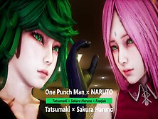 1 Punch Boy × Naruto - Tatsumaki × Sakura Haruno × Footjob - Lite Version