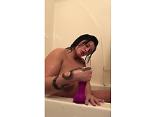 Layla Titty Fucks And Sucks Her Dildo During Tub Time