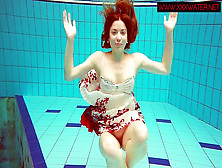 Unshaved Ginger Polish Teenager Underwater Marketa