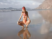 Sexy Babe's Having Solo On The Beach