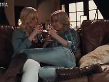 Two Blondes Passionately Make Love In Living Room