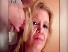 Blonde Granny Is Taking A Cumshot On Her Eyes