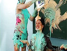 Lesbians Play With Paint