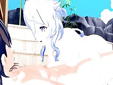 Ganyu Uses Her Long Breats To Make You Cum.  Tit Job Animated.