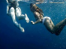 Sexy Naked Girls On Tenerife Having Fun In The Water