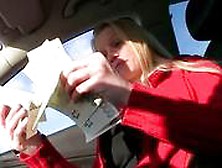 Blonde Amateur Gives Blowjob In The Car