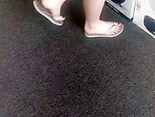 Candid Flip Flops Feet Slapping Teen