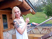 Public Flashing Sextape With Skinny Blonde In Sauna