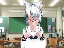 3D Hentai Yuri Neko Schoolgirls Lick Pussies After School