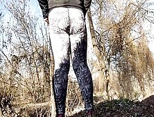 Pawg Cougar Inside Tight Pants Peeing Outside Doggy Style