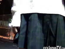 Cute Japanese Girl Picked Up On The Street And Shows Panties