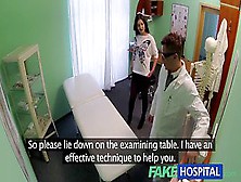 Faux Medical Center Therapists Magic Cock Produces Vocal Ejaculation