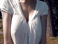 Bouncing Boobies In Shirt While Walking And Running Four (Braless)